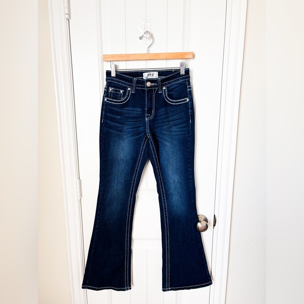 H&Y Premium Flare Denim Western Embellished Jeans Size 3/4